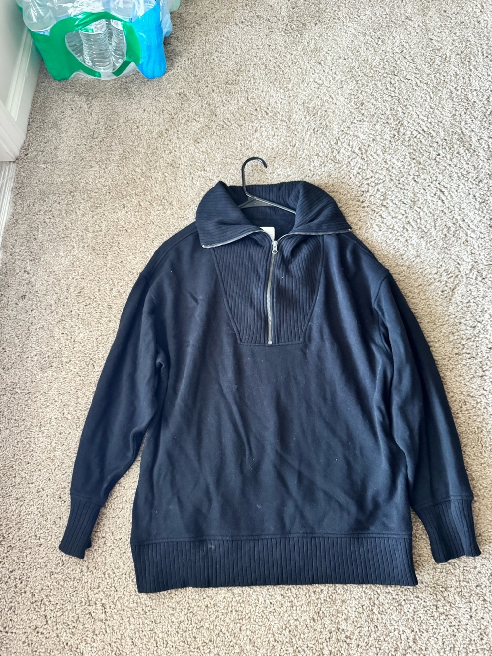 aerie women’s  black Zip-Neck Sweater Pullover